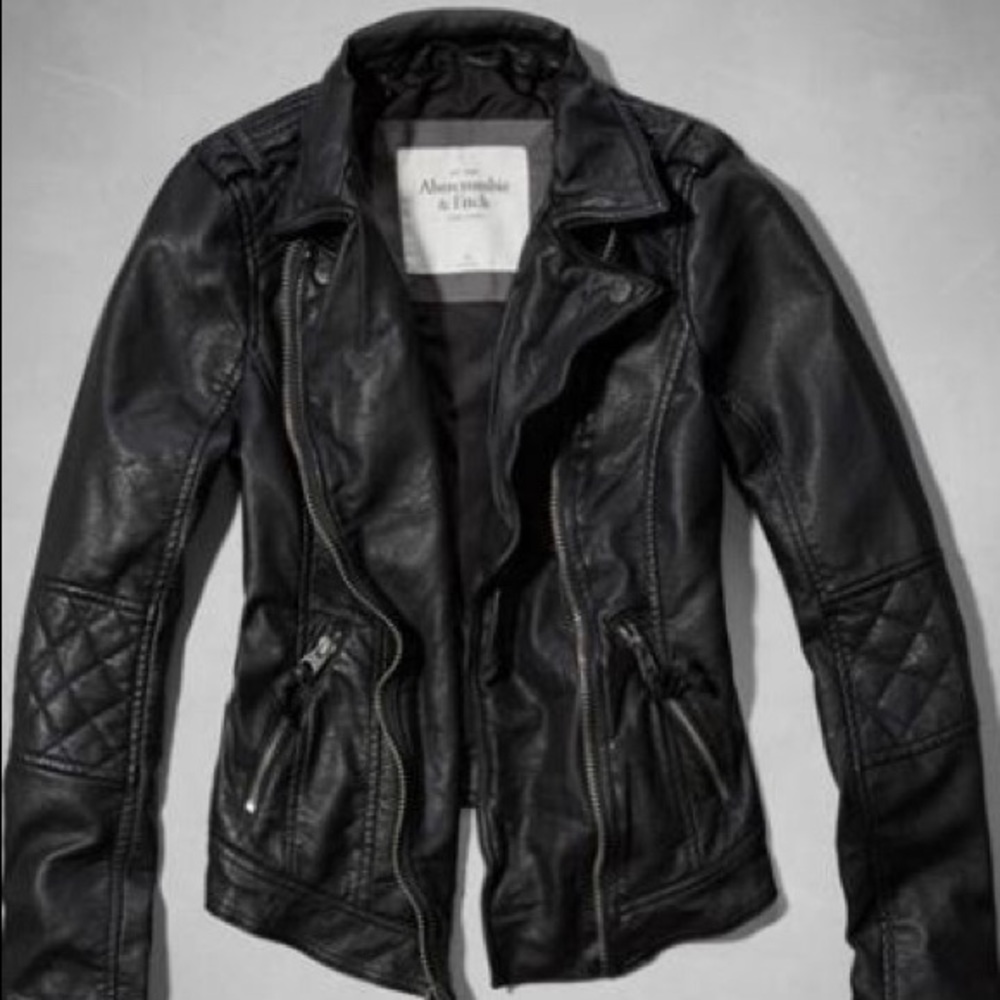 Abercrombie & Fitch faux leather bomber jacket